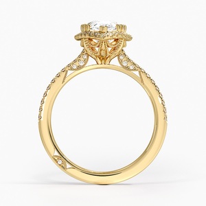 Bague de fiançailles romantique en or pour femme, avec pierre étincelante, bijou de mode pour anniversaire de mariage - Product Image 2