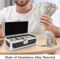 Abschließbare Langlebige Wiederverwendbare Aluminium-Geldkassette mit Wasserdichtem Design Große Kapazität für Währungen und Geldbörsen