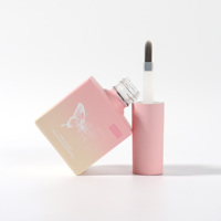 Bouteille de vernis à ongles vide rose dégradé 12ml 15ml bouteille en verre carrée pour vernis gel OEM/ODM bouteille de vernis à gel personnalisée avec brosse