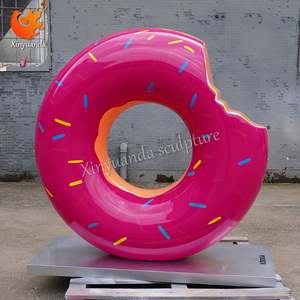 FRP Sơn Kẹo Phong Cách Donut Điêu Khắc Đấm Màu Đỏ Sàn Đồ Trang Trí Cho Trung Tâm Mua Sắm/Bánh Cửa Hàng Phim Hoạt Hình Sợi Thủy Tinh Cửa Đầu Net - Product Image 2