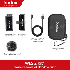 GODOX WES1 WES2 2.4GHz Sistema de Microfone Sem Fio Transmissor Receptor Transmissão Ao Vivo Redução Ruído <span class=keywords><strong>Mic</strong></span> para Câmera Smart <span class=keywords><strong>Phone</strong></span> - Product Image 6