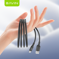 Câble USB BAVIN CB361 en silicone PD 18W 12W 3 couleurs, charge rapide, type C, transmission de données micro, pour téléphone portable