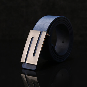 WDD352 uomo lettera <span class=keywords><strong>S</strong></span> forma fibbia in lega moda PU cinture in vita <span class=keywords><strong>donna</strong></span> Casual fibbia liscia cinture Unisex nuovo Design pantaloni cinture - Product Image 6