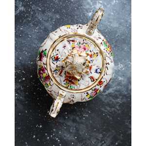 Gabriella P. Sucrier géométrique de style géométrique du début du XIXe siècle, en porcelaine anglaise, avec poignées rococo, grand plat rectangulaire pour salade, emballé - Product Image 5