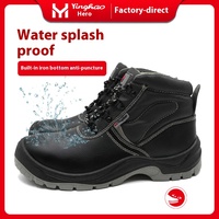 Chaussures de sécurité pour hommes, fabrication directe d'usine, norme CE, embout en acier, semelle anti-impact, antidérapante, en cuir PU