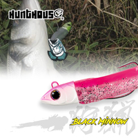 Leurre Hunthouse Black Minnow 7g/12g/25g/40g/60g/90g/120g, tête jigging, appât souple en silicone, wobblers pour achigan et brochet