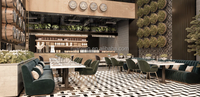 Meubles Table à manger pour restaurants commerciaux et banquette en velours pour hôtels et cafés