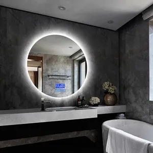 Durable Anti-fog Led Backlit Round Bathroom Mirror With Speaker And Touch Switch