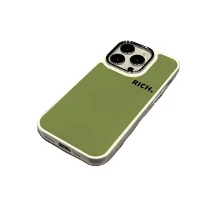 RICH Green Metal Button Niche Phone Case