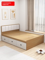 Lit Tatami Minimaliste Moderne Sans Tête de Lit, Style Plateforme, Cadre de Lit Simple avec Boîte de Rangement Haute, 12/135/18 Mètres, Personnalisable