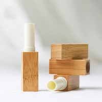 BAS quantité minimale de commande Personnaliser Emballage de tubes de rouge à lèvres carrés de haute qualité de 2.8g Conteneur de tubes de blam à lèvres en bambou naturel écologique