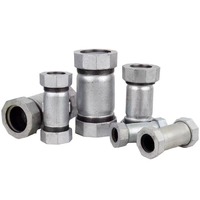 Raccord de compression en fonte malléable galvanisée PN16 1/2"-4" de haute qualité pour réparation de tuyaux d'eau/gaz/plomberie