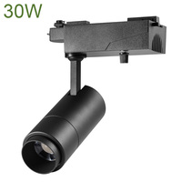 Mini Foco LED 7017 de 30W, Zoom Ajustable, COB, para Techo o Riel, 110V/220V, CRI95/97, Negro, Estilo Moderno