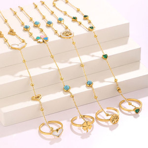 Pulseras de Dedo de Acero Inoxidable 316L que No se Deslustran, Chapadas en Oro PVD de 14k y 18k, Cadena de Mano para Novia, Anillo de Pulsera para Mujer - Product Image 3