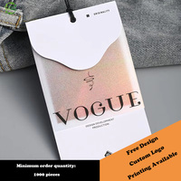 Étiquettes suspendues en papier personnalisées, étiquettes rectangulaires imprimées, finition nacrée mate, estampage à chaud pour vêtements, sacs, chaussures