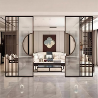 Partisi layar besi bergaya Cina baru untuk pintu masuk ruang tamu, aula, kantor, kisi-kisi latar belakang, dan berlubang-lubang.