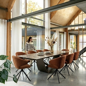 Grande <span class=keywords><strong>table</strong></span> de salle à manger fonctionnelle de <span class=keywords><strong>3</strong></span> <span class=keywords><strong>mètres</strong></span> de long, 10 places, plateau rectangulaire en marbre brillant, fabricant et grossiste de tables en Chine - Product Image 2