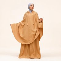Ensemble de prière Mukena en coton pour femmes, vêtements islamiques modestes