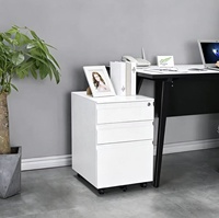 Armoire de rangement métallique moderne à 3 tiroirs, mobile, grande capacité, idéale pour les bureaux, les écoles, vente directe d'usine