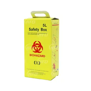 Caja de cartón de seguridad de Biohazard, contenedor afilado médico de 5L y 10L