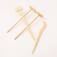 Ensemble de râteau à sable en bois de bambou créatif du fabricant Mini outils à main de jardin pour paysage sec Table à sable Peinture à pousser gratuite