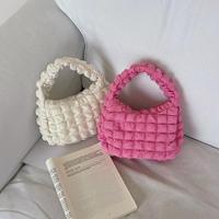 Sac à main léger à porter sous les bras de bonne qualité, mignon luxe, couleur unie, petit sac à main matelassé à bulles