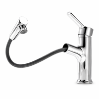 Robinet de lavabo moderne en cuivre chromé à 1 poignée, mitigeur de douche à main monté sur le comptoir, avec valve en céramique, pour salon, hôtel, salle de bain
