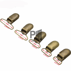 Attache-sucette en métal bronze, clip robuste, 15 20 25 30 35 mm, clips pour bretelles, <span class=keywords><strong>porte</strong></span>-bavoir, clips pour bretelles en laiton antique - Product Image 1