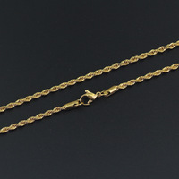 Collier Chaîne Torsadée pour Hommes en Acier Inoxydable 316L Plaqué Argent et Or, 3mm, Vente en Gros, Idéal Anniversaire