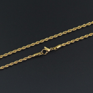 Collier Chaîne Torsadée pour Hommes <span class=keywords><strong>en</strong></span> Acier Inoxydable 316L Plaqué <span class=keywords><strong>Argent</strong></span> et Or, 3mm, Vente <span class=keywords><strong>en</strong></span> Gros, Idéal Anniversaire - Product Image 6
