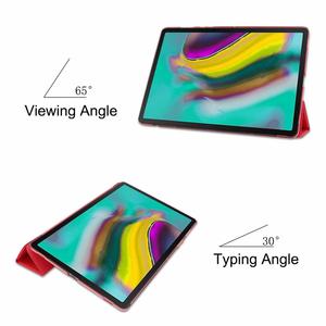3 pliant avec support pu étui Intelligent pour Samsung <span class=keywords><strong>Galaxy</strong></span> <span class=keywords><strong>Tab</strong></span> <span class=keywords><strong>S5e</strong></span> 10.5 T720 couverture en cuir - Product Image 3