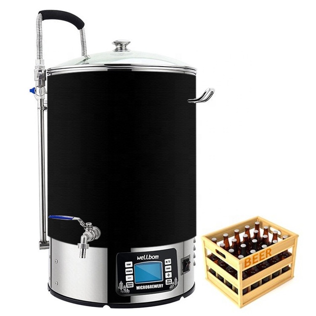 40L 60L Stainless Steel Homebrew Electric Brew System with Black Sleeve for Beer Home Brewery Equipment