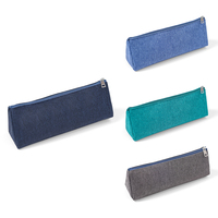 Trousse à crayons triangulaire personnalisable de haute qualité 2024, multicolore, pour étudiants, en tissu cationique teintable