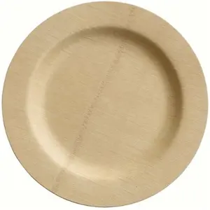 Placas de bambu descartáveis inquebráveis, placas de palmeira redondas biodegradáveis para eventos corporativos