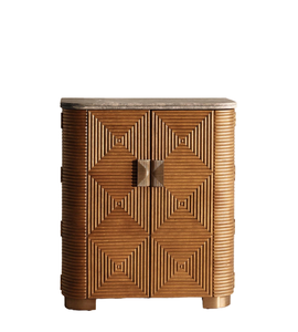 Solid Sheesham Wood Bar <b>Cabinet</b> <b>Rustic</b> Finish with Wine Storage Glass Holder Shelves for Living Room Home Furniture - Product Image 1