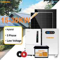 Système de stockage d'énergie industriel Sunroko Odm 15Kw 20Kw 25Kw 30Kw, kit de système solaire hybride PV