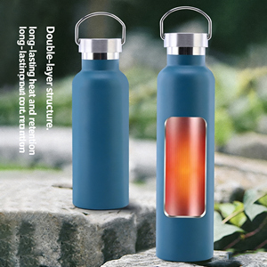 Botella de Agua de Acero Inoxidable 304 de Boca Ancha, Aislada, Estilo Americano, para Deportes, Actividades al Aire Libre, Ciclismo y Senderismo - Product Image 5