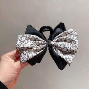 กิ๊บติดผมผ้าลายดอกไม้สไตล์ยุโรปและอเมริกาแบบใหม่ พร้อมกิ๊บหนีบผมพลาสติกแบบฝรั่งเศส - Product Image 2