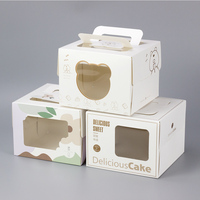 Personnalisé de Bande Dessinée Creative Design À Emporter Pain Cuisson Emballage Carton Gâteau Rouleau Avec PVC Fenêtre