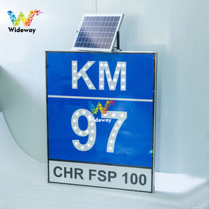 لافتة مرور بتصميم مربع شديد السطوع من الألومنيوم ومزودة بإضاءة LED تعمل بالطاقة الشمسية للسرعة المحدودة على الطريق - Product Image 4