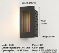 Lampe de marche LED étanche IP65, lampe d'escalier murale encastrée, lumière de voie extérieure anti-éblouissement en aluminium