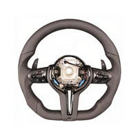 Volant en cuir aspect fibre de carbone pour les séries 3/4/5 M Sport, volant de course à fond plat, remplacement (M3/M5/X3/X4/X5)