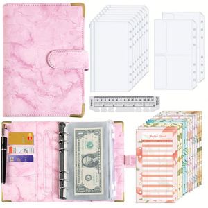En gros, classeur de budget A5 A6 à feuilles mobiles avec fermeture éclair, en plastique, imprimé sérigraphié, pour enveloppes de billets et agenda - Product Image 3