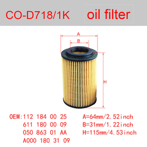 CO-D718-1K 1802209 1121800009 Filtro de Aceite para Automóviles <span class=keywords><strong>Mercedes</strong></span> <span class=keywords><strong>Benz</strong></span> Clase C W203 C208 Clase E W211 W461 W163 Clase S W220 Clase V - Product Image 6
