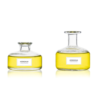 Bouteilles de diffuseur à roseaux en verre rond et plat de luxe, 200 ml et 350 ml, pour l'emballage d'huiles d'aromathérapie, vente en gros