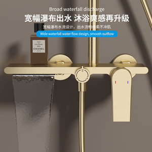 Three Function Shower Head Set Wall Mounted Rotatable Pressurized Cooling Heating Bathroom Faucet Round Rose Gold - Product Image 4