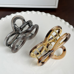 Pinza de Pelo Mediana de Acetato y Aleación con Lazo, Sencilla, para Mujer, Venta Caliente Transfronteriza, para Accesorios para el Cabello - Product Image 1