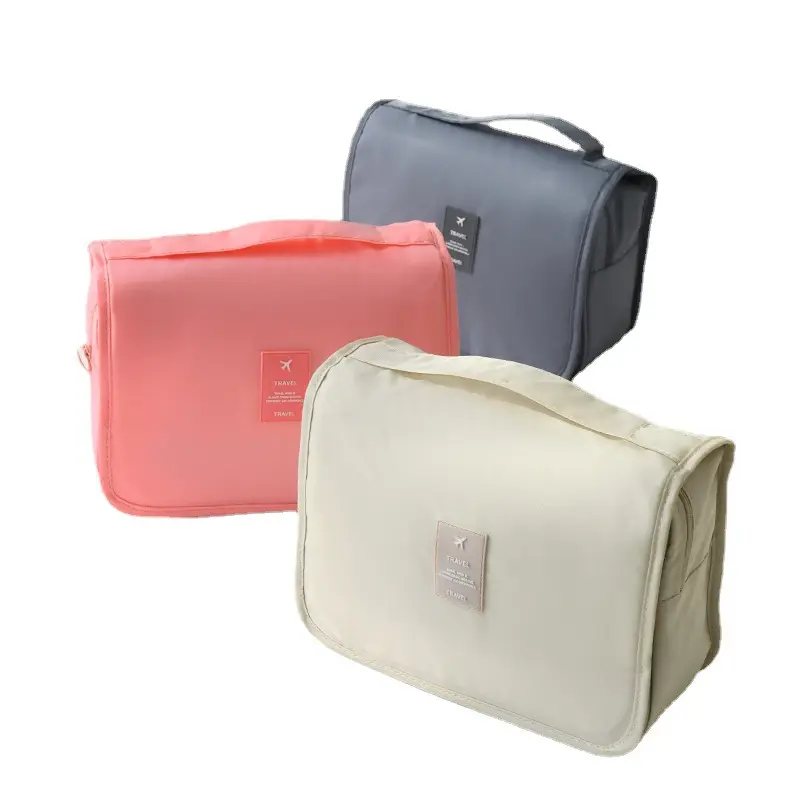 Pabrik grosir kustom logo Travel perlengkapan mandi kantong wanita menggantung perlengkapan mandi tas kosmetik dilipat tas kosmetik untuk wanita