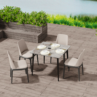 Table à manger rectangulaire moderne pour 4 personnes, plateau en marbre avec pieds noirs pour la cuisine, le salon, le Restaurant