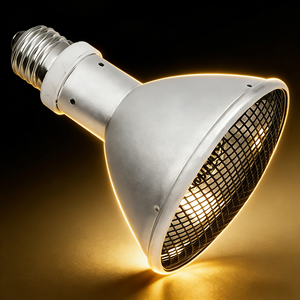 Lámpara <span class=keywords><strong>de</strong></span> Calor Infrarroja <span class=keywords><strong>de</strong></span> Fibra <span class=keywords><strong>de</strong></span> Carbono Duradera con Reflector, Calentador Infrarrojo Lejano con Funcionamiento Casi Invisible para Uso en Zoológicos/Tiendas <span class=keywords><strong>de</strong></span> <span class=keywords><strong>Mascotas</strong></span> - Product Image 1